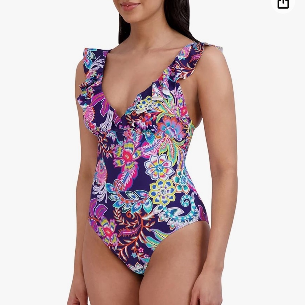 CBGMAXAZRIA Standard Ruffle Surplice One Piece Swimsuit Tummy Control Quick Dry